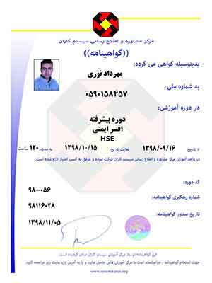 دوره پیشرفته افسر ایمنی ( HSE )